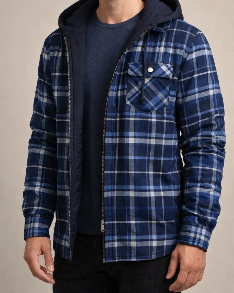 Men's Fall/Winter Checkered Long-Sleeve Oversized Jacket | JRSEE:0db75cb7-4ec4-4b79-8d72-a939cbb9fb3e
