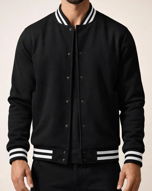 Men's Fall/Winter Fleece American Retro Baseball Jacket Casual Stand-up Collar Outerwear | JRSEE:45587295-ce71-4004-8b7b-7169348cec52