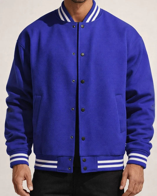 Men's Fall/Winter Fleece American Retro Baseball Jacket Casual Stand-up Collar Outerwear | JRSEE:37295322-512f-4633-b0b7-38fb73b070ce