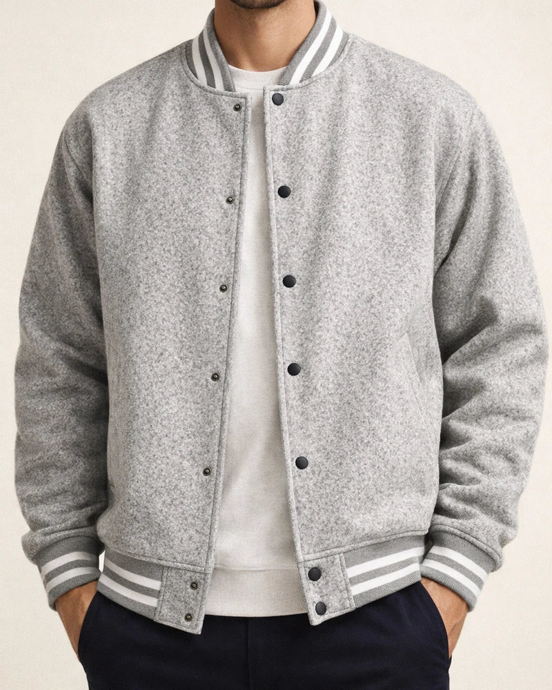 Men's Fall/Winter Fleece American Retro Baseball Jacket Casual Stand-up Collar Outerwear | JRSEE:3e1b9551-3051-4f1e-a71d-4522dbd135f7