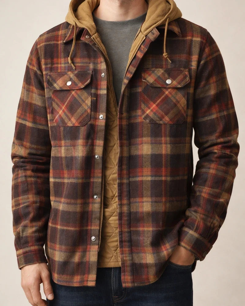 Men's Fall/Winter Thickened Cotton Checkered Long-Sleeve Relaxed Jacket | JRSEE:526303c1-31dc-4d6d-9f97-a98938839313