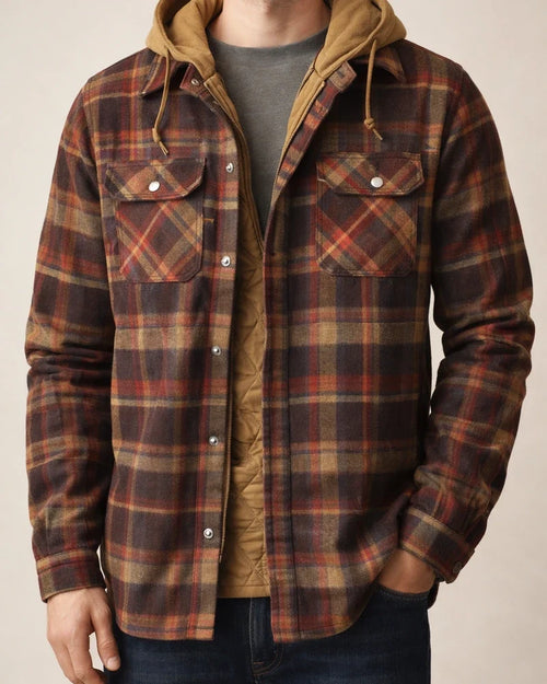 Men's Fall/Winter Thickened Cotton Checkered Long-Sleeve Relaxed Jacket | JRSEE:526303c1-31dc-4d6d-9f97-a98938839313