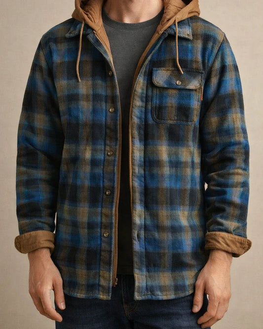 Men's Fall/Winter Thickened Cotton Checkered Long-Sleeve Relaxed Jacket | JRSEE:a9b2b2d7-4260-4668-a1e2-432369c696c7