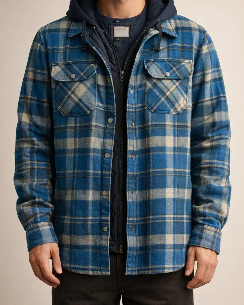 Men's Fall/Winter Thickened Cotton Checkered Long-Sleeve Relaxed Jacket | JRSEE:23bed5dc-c744-45d9-bffa-06d1e822b809
