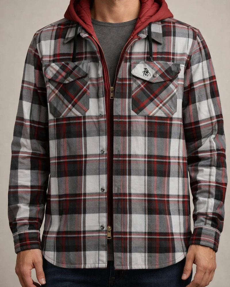 Men's Fall/Winter Thickened Cotton Checkered Long-Sleeve Relaxed Jacket | JRSEE:16976a06-869e-4efa-b495-991e3dac0635