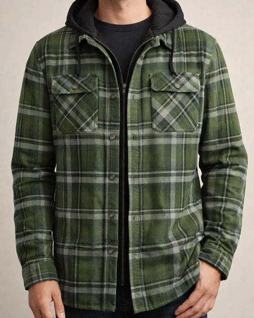Men's Fall/Winter Thickened Cotton Checkered Long-Sleeve Relaxed Jacket | JRSEE:be141f00-f5ed-43b0-b738-c5c688e1f57b