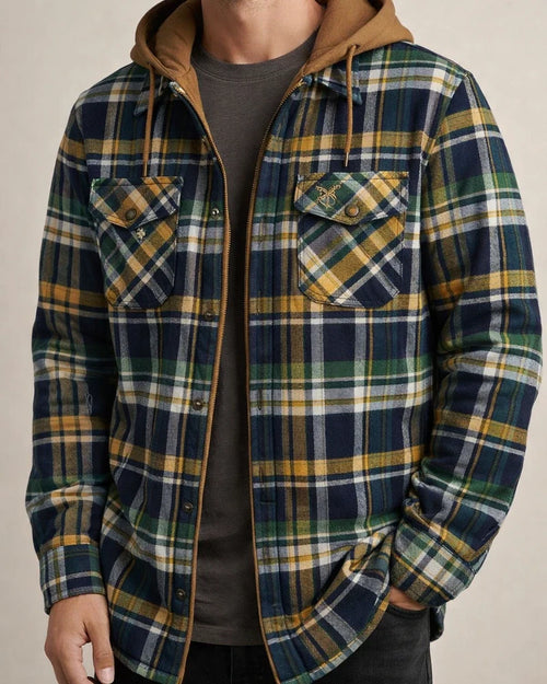 Men's Fall/Winter Thickened Cotton Checkered Long-Sleeve Relaxed Jacket | JRSEE:82543801-6fea-41a9-a1b1-e78439881d59