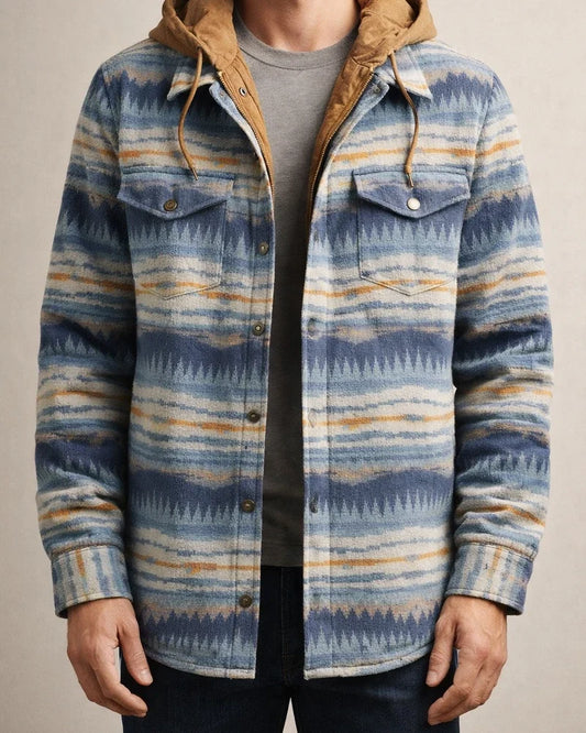 Men's Fall/Winter Thickened Cotton-Lined Plaid Oversized Hooded Jacket | JRSEE:6b916d90-7b54-4b95-a0c8-5ce9092b69b7