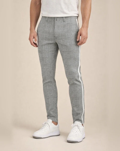 Men's Fashion Casual Skinny Type Pants Men's Small Feet Plaid Pants Pencil Pants | JRSEE:a0ab0769-9516-4106-96c6-b4c389faa989