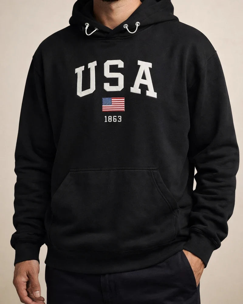 Men's Fashionable Fleece Hoodie with Thickened Casual Sports Embroidery | JRSEE:212a2db2-cad1-427b-acfa-de806a3b9f0e