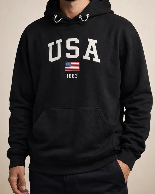 Men's Fashionable Fleece Hoodie with Thickened Casual Sports Embroidery | JRSEE:212a2db2-cad1-427b-acfa-de806a3b9f0e