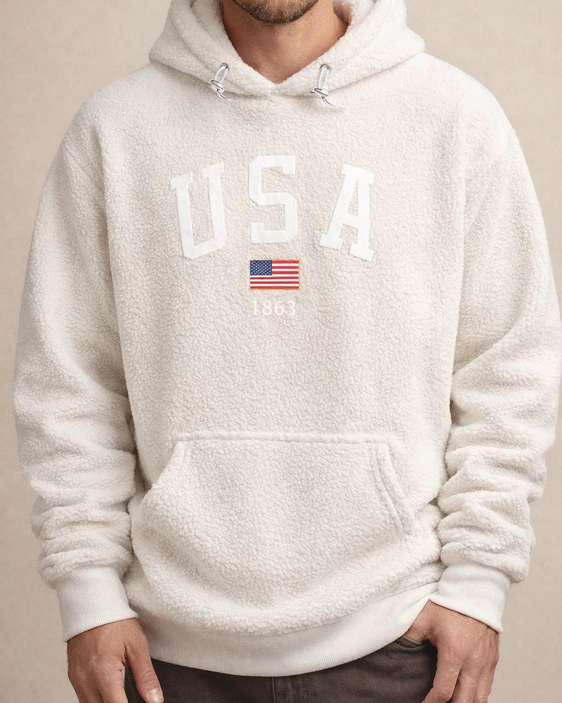 Men's Fashionable Fleece Hoodie with Thickened Casual Sports Embroidery | JRSEE:14937090-7505-44fb-a4b6-f192d564ba66