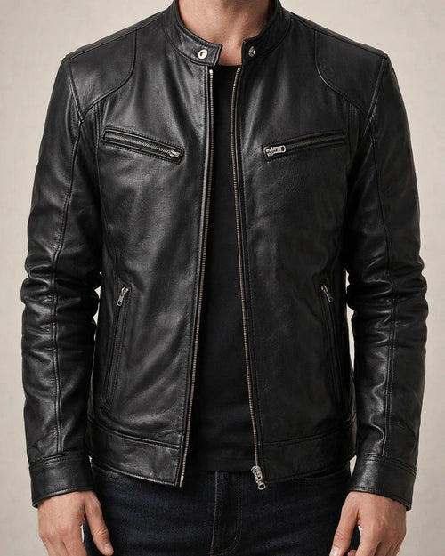Men's Faux Leather Jacket Biker Jacket Motorcycle Jacket Thermal Warm Windproof Rain Waterproof Daily Wear Zipper Stand Collar Simple Casual Jacket Outerwear Solid Color Full Zip Black Brown | JRSEE:4fe49748-619f-4880-807f-1f48e233a61c