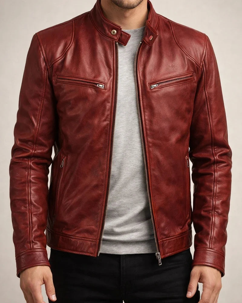 Men's Faux Leather Jacket Biker Jacket Motorcycle Jacket Thermal Warm Windproof Rain Waterproof Daily Wear Zipper Stand Collar Simple Casual Jacket Outerwear Solid Color Full Zip Black Brown | JRSEE:9fa26a7c-57ff-4df6-ac7e-9339ae453285
