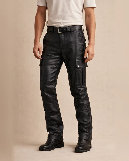 Men's Faux Leather Pants Trousers Casual Pants Multi Pocket Solid Color Streetwear PU Fashion Black Red | JRSEE:c09a6e55-0756-4e14-b5d9-4a20615911fd
