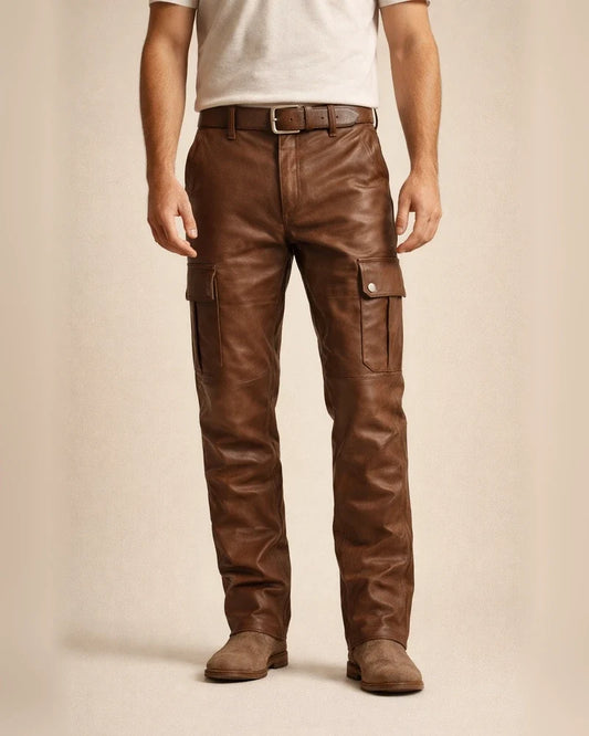 Men's Faux Leather Pants Trousers Casual Pants Multi Pocket Solid Color Streetwear PU Fashion Black Red | JRSEE:33881f29-6e02-4435-9995-885be34e19e8