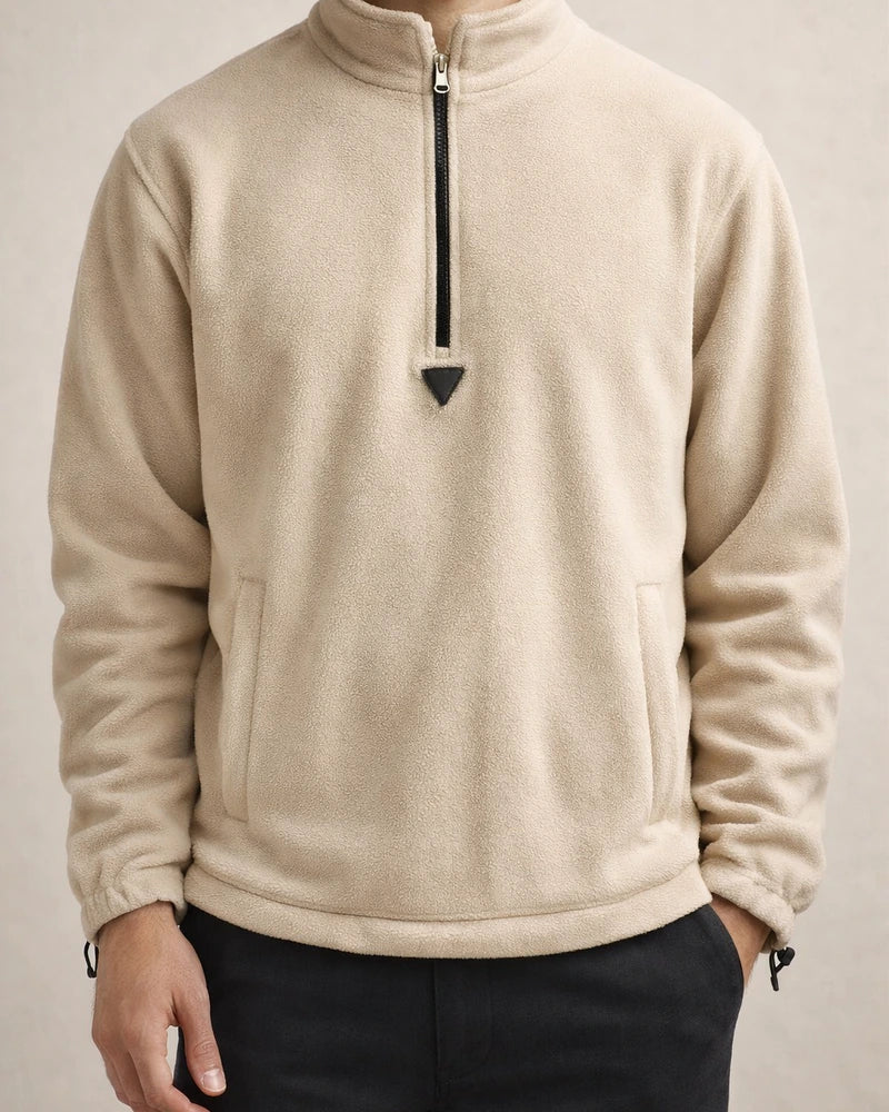 Men's Fleece Hoodie with High Collar, Spring Solid Color Jacket | JRSEE:753d5470-35e6-4df5-be79-99ea5c1f178c