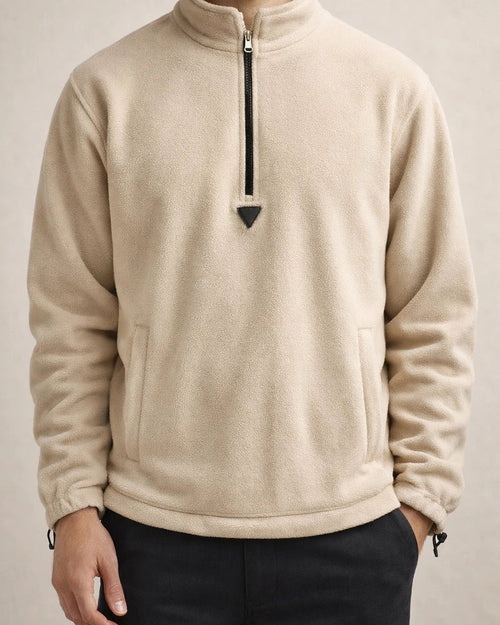 Men's Fleece Hoodie with High Collar, Spring Solid Color Jacket | JRSEE:753d5470-35e6-4df5-be79-99ea5c1f178c