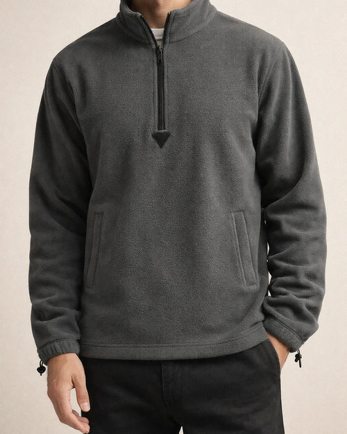 Men's Fleece Hoodie with High Collar, Spring Solid Color Jacket | JRSEE:e0fa1572-01a2-4e46-847e-acd4c3dd17bd