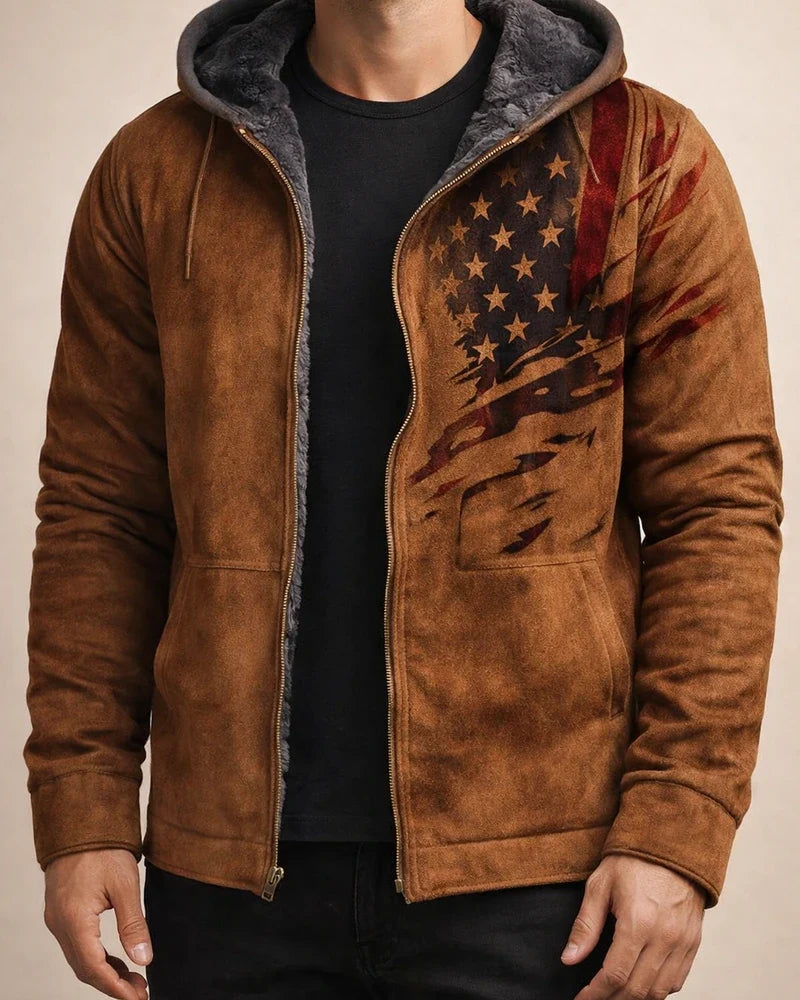 Men's Fleece Jacket Full Zip Hoodie Fleece Hoodie Sherpa Jacket Blue Khaki Brown Gray Hooded Graphic Prints National Flag Zipper Print Casual Daily Sports 3D Print Fleece Basic Designer Casual Fall | JRSEE:311daa89-b3b8-49a8-9c84-88283170edcc