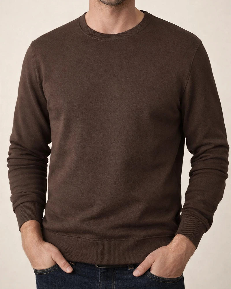 Men's Fleece-Lined Crew Neck Solid Color Oversized Warm Underwear for Fall/Winter | JRSEE:f68afd36-92a1-47e6-ba45-fa4e25b108ee