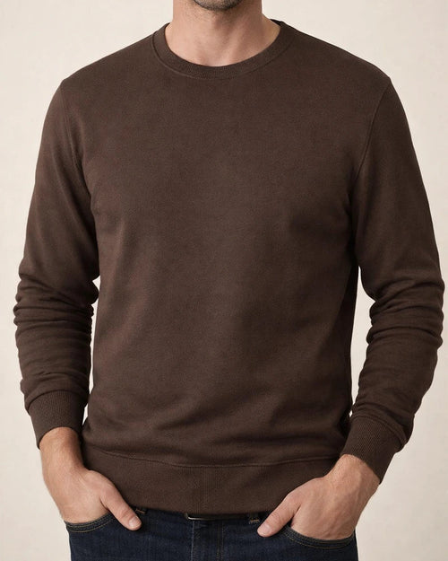Men's Fleece-Lined Crew Neck Solid Color Oversized Warm Underwear for Fall/Winter | JRSEE:f68afd36-92a1-47e6-ba45-fa4e25b108ee
