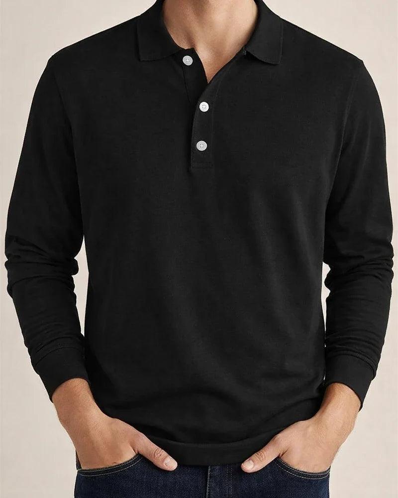 Men's Golf Shirt Knit Polo Street Casual Polo Collar Classic Long Sleeve Fashion Casual Solid Color Plain Button Front Simple Spring & Fall Regular Fit Black White Light Green Pink Wine Navy Blue | JRSEE:e1e6bed0-6bb6-4ee7-82ec-174049dde8ef