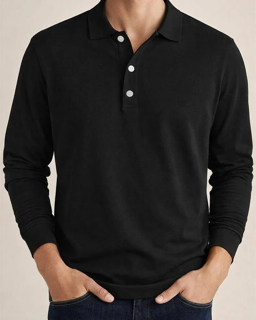 Men's Golf Shirt Knit Polo Street Casual Polo Collar Classic Long Sleeve Fashion Casual Solid Color Plain Button Front Simple Spring & Fall Regular Fit Black White Light Green Pink Wine Navy Blue | JRSEE:e1e6bed0-6bb6-4ee7-82ec-174049dde8ef