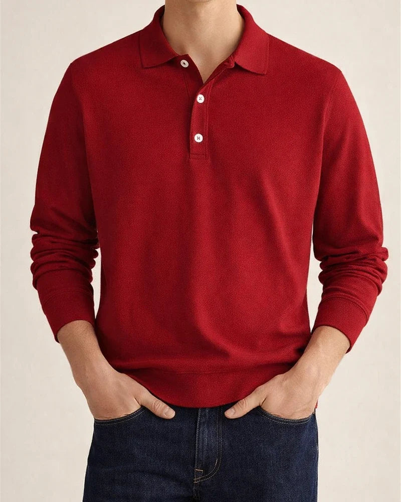 Men's Golf Shirt Knit Polo Street Casual Polo Collar Classic Long Sleeve Fashion Casual Solid Color Plain Button Front Simple Spring & Fall Regular Fit Black White Light Green Pink Wine Navy Blue | JRSEE:f0b2c2a4-79a6-4e57-b6e9-a148dc092d48