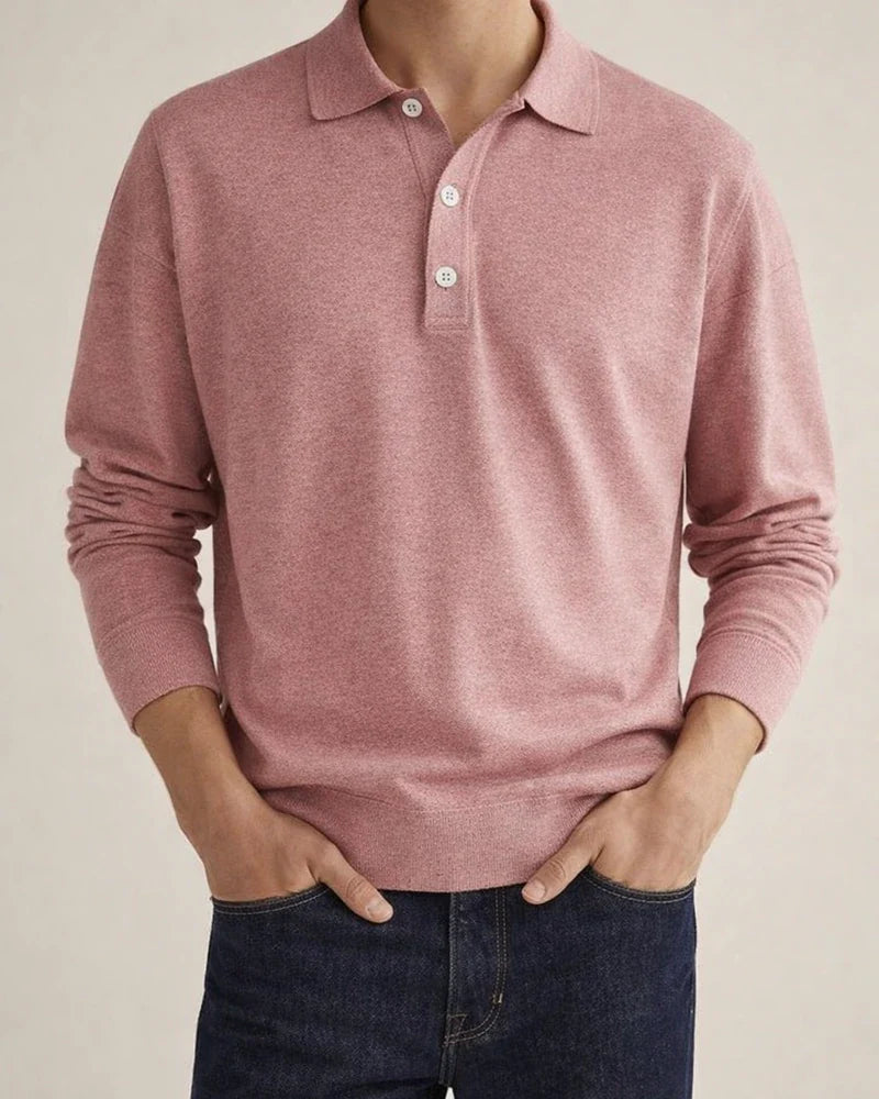Men's Golf Shirt Knit Polo Street Casual Polo Collar Classic Long Sleeve Fashion Casual Solid Color Plain Button Front Simple Spring & Fall Regular Fit Black White Light Green Pink Wine Navy Blue | JRSEE:f5484d2f-3083-453a-ac90-5aa024286cfe