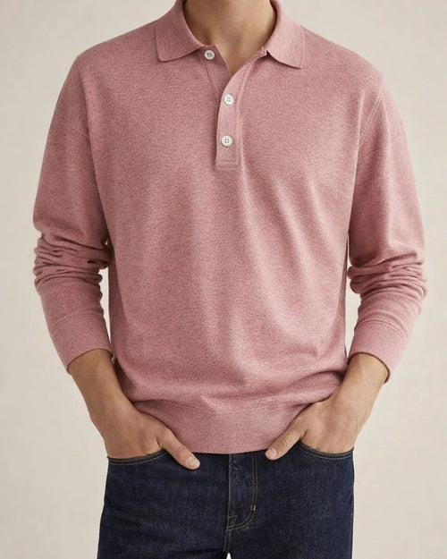 Men's Golf Shirt Knit Polo Street Casual Polo Collar Classic Long Sleeve Fashion Casual Solid Color Plain Button Front Simple Spring & Fall Regular Fit Black White Light Green Pink Wine Navy Blue | JRSEE:f5484d2f-3083-453a-ac90-5aa024286cfe