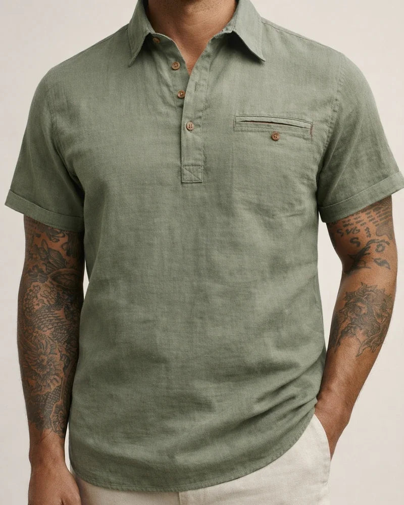 Men's Hawaii Short-sleeved Beach Shirts Lapel Men's Shirts Cotton Linen Tops | JRSEE:5a5ae57b-6eae-40bf-828b-698b94152865