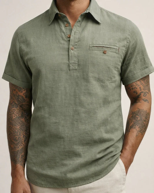 Men's Hawaii Short-sleeved Beach Shirts Lapel Men's Shirts Cotton Linen Tops | JRSEE:5a5ae57b-6eae-40bf-828b-698b94152865
