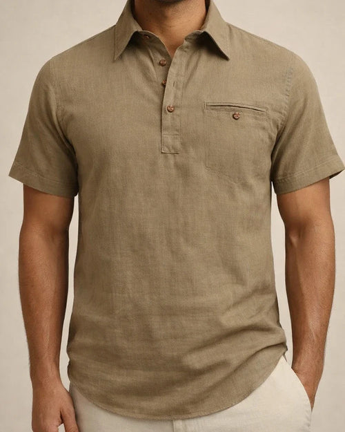 Men's Hawaii Short-sleeved Beach Shirts Lapel Men's Shirts Cotton Linen Tops | JRSEE:82bdb386-5d30-4b34-824b-4c046310c0d2