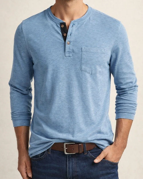 Men's Henley Shirt Tee Plain Henley Casual Holiday Long Sleeve Button-Down Clothing Apparel Fashion Designer Comfortable Essential | JRSEE:f8a138c2-e56e-494b-aa94-cb3be4229558