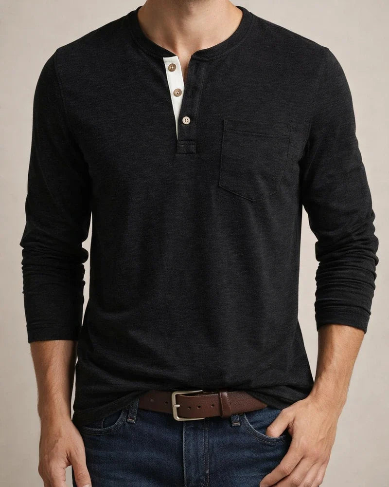 Men's Henley Shirt Tee Plain Henley Casual Holiday Long Sleeve Button-Down Clothing Apparel Fashion Designer Comfortable Essential | JRSEE:be2bda8f-0a8e-4c4c-ac01-dd7c39bd1faa