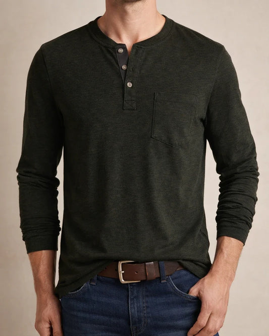 Men's Henley Shirt Tee Plain Henley Casual Holiday Long Sleeve Button-Down Clothing Apparel Fashion Designer Comfortable Essential | JRSEE:961ef0c7-5be5-4b0f-9fea-98debefc3776