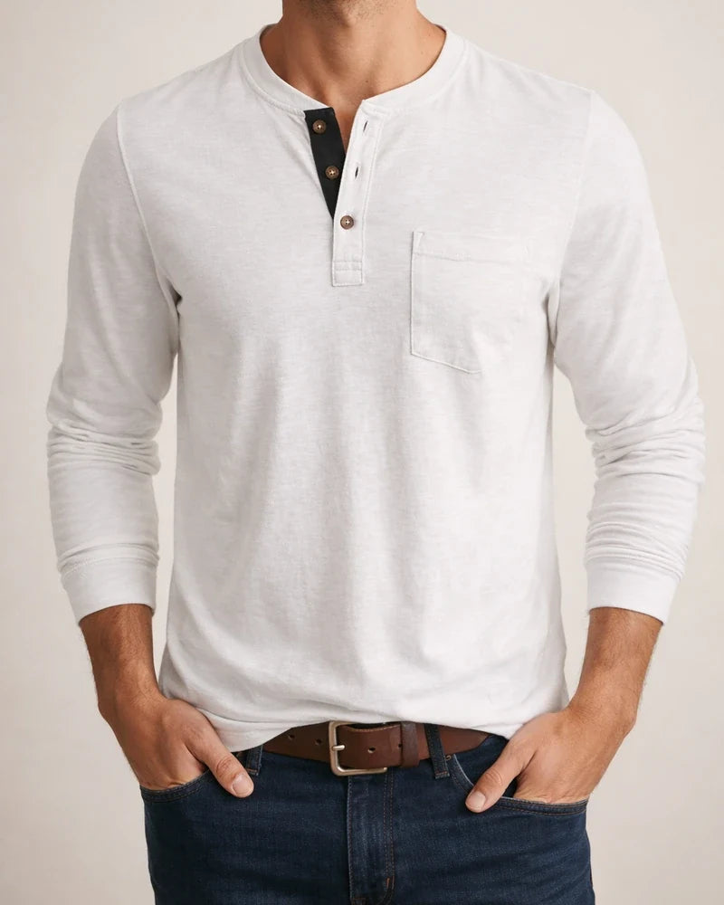 Men's Henley Shirt Tee Plain Henley Casual Holiday Long Sleeve Button-Down Clothing Apparel Fashion Designer Comfortable Essential | JRSEE:90fb183e-1927-443c-8b7f-fd74c105606b