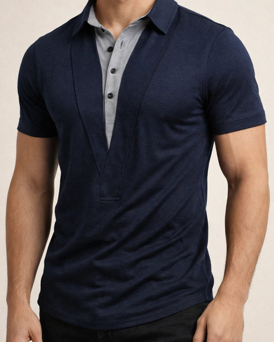 Men's Henley Shirt Tee Top Color Block Lapel Street Vacation Short Sleeves Clothing Apparel Fashion Designer Basic | JRSEE:e74d2c52-9ea2-4bfb-97d5-2017b34db797