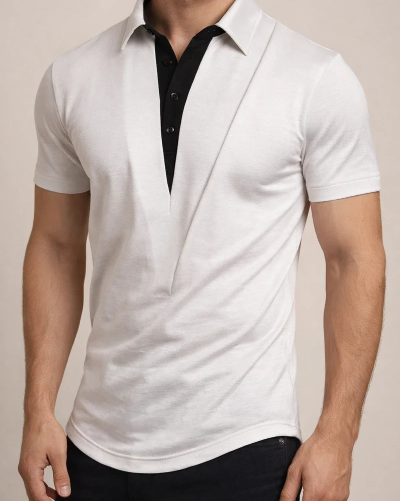 Men's Henley Shirt Tee Top Color Block Lapel Street Vacation Short Sleeves Clothing Apparel Fashion Designer Basic | JRSEE:0ae1eee0-c2fc-4a7d-9880-f30258a9e0bf