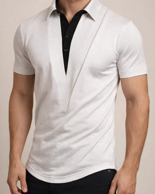 Men's Henley Shirt Tee Top Color Block Lapel Street Vacation Short Sleeves Clothing Apparel Fashion Designer Basic | JRSEE:0ae1eee0-c2fc-4a7d-9880-f30258a9e0bf