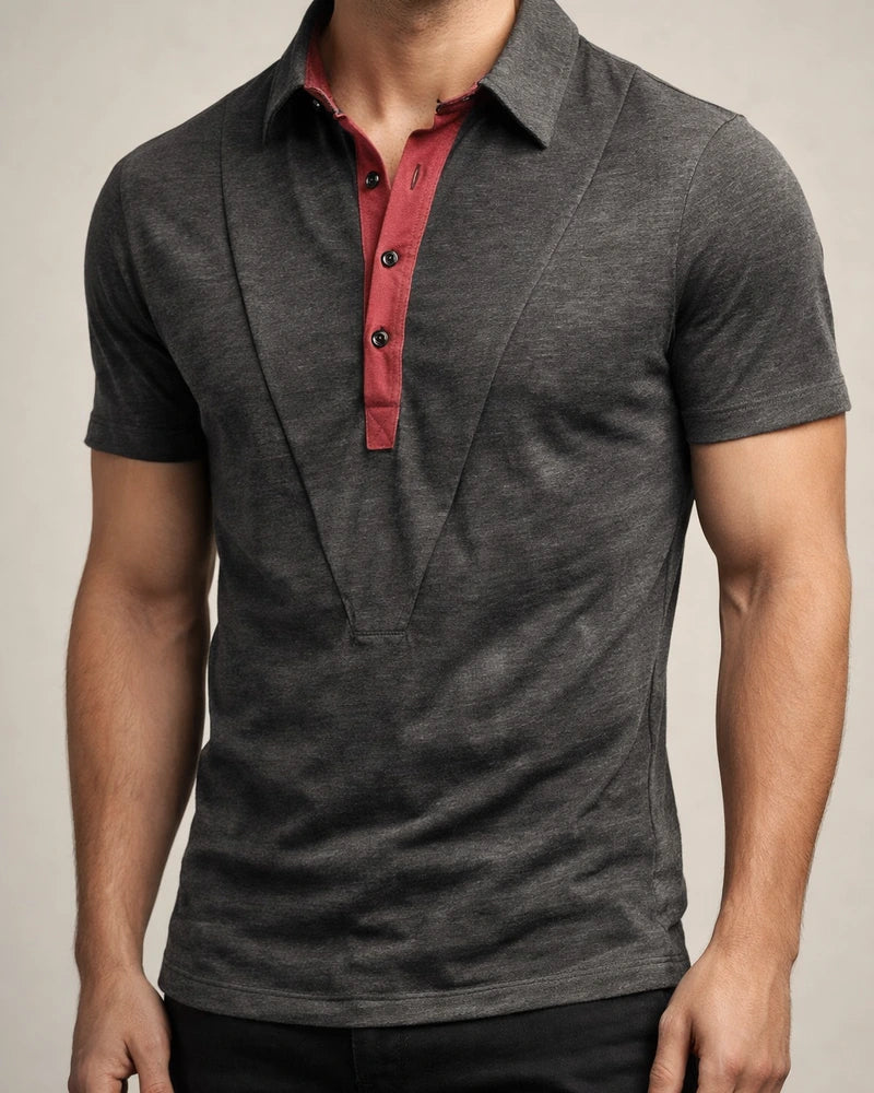 Men's Henley Shirt Tee Top Color Block Lapel Street Vacation Short Sleeves Clothing Apparel Fashion Designer Basic | JRSEE:0a470f06-3d1c-4c9b-b7cf-ea37cf68db3c