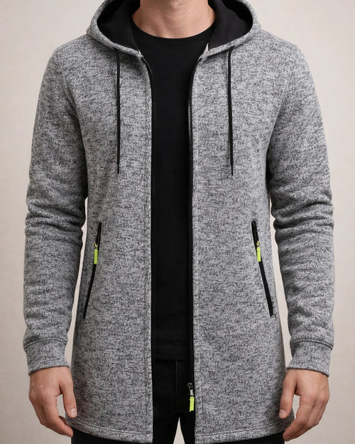 Men's Hooded Mid-Length Lightweight Fleece Oversized Sweater Jacket Knit Cardigan | JRSEE:d8410516-7298-4c5e-a28c-da1f2c8fea0f