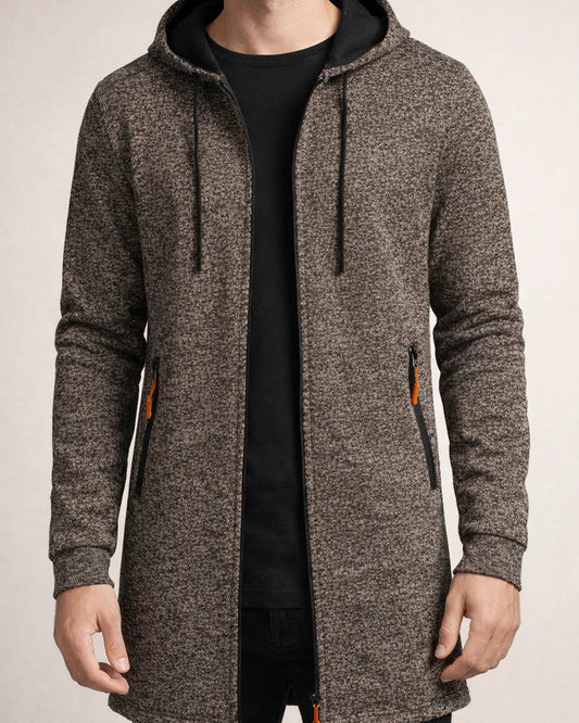 Men's Hooded Mid-Length Lightweight Fleece Oversized Sweater Jacket Knit Cardigan | JRSEE:17b5d51b-3f7c-481d-b202-5f8d082f15c5