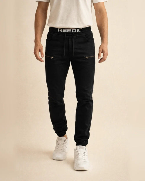 Men's Jeans Joggers Trousers Denim Pants Drawstring Zipper Pocket Plain Comfort Breathable Daily Going out Denim Fashion Casual Black Dark Blue | JRSEE:5dda0d86-ec16-418d-8762-2aef7e2e3492