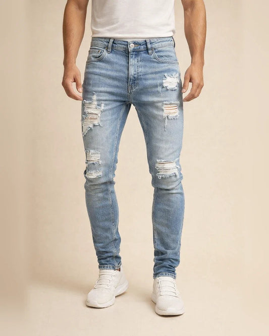 Men's Jeans Tapered pants Trousers Distressed Jeans Ripped Jeans Pocket Ripped Comfort Daily Going out Streetwear Classic Black Blue Stretchy | JRSEE:210d0dbd-edb7-486d-9f71-a199cfbf3f1b