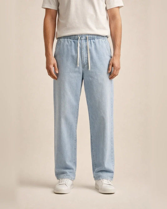 Men's Jeans Trousers Baggy Denim Pants Pocket Drawstring Straight Leg Solid Colored Comfort Wearable Outdoor Daily Cotton Blend Stylish Casual Black+Grey Blue | JRSEE:63a845c0-42a1-4531-917b-9f13f67c7dd2
