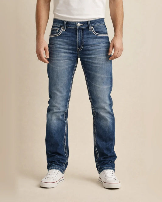 Men's Jeans Trousers Denim Pants Pocket Straight Leg Solid Colored Comfort Wearable Outdoor Daily Fashion Stylish Black Dark Blue | JRSEE:cb03bf9c-3655-4a09-b7a4-163f6faa583b