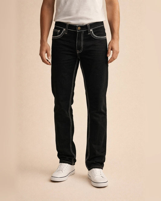 Men's Jeans Trousers Denim Pants Pocket Straight Leg Solid Colored Comfort Wearable Outdoor Daily Fashion Stylish Black Dark Blue | JRSEE:fbf31d57-606f-4f84-9388-25bfb33235a8