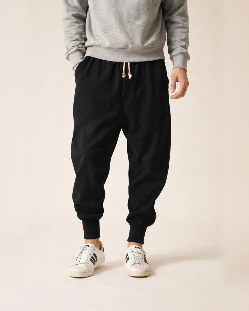 Men's Joggers Linen Pants Trousers Summer Pants Beach Pants Pocket Drawstring Baggy Plain Breathable Sports Daily Holiday Linen / Cotton Blend Chinoiserie Hippie Black Wine | JRSEE:5ee5c71a-c44b-42de-886c-b0dcfb7fe795